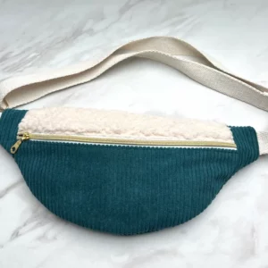 Banane « Velours bleu-vert/moumoute »