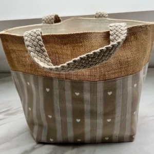 cabas/panier « jute/coeurs »