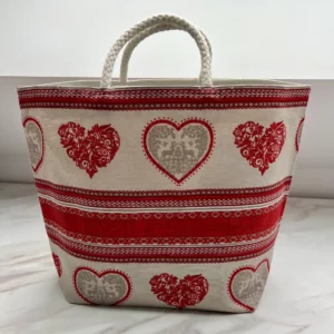 Cabas/panier « coeurs rouges »