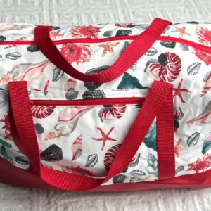 Sac week end « Coquillages/rouge »